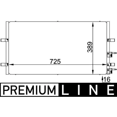 Billede af MAHLE ORIGINAL AC 695 000P Kondensator uden tørrer 725 FORD: Transit Mk6 Bus