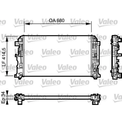 Billede af VALEO 734929 Radiator Aluminium 680 415 34 uden kølemiddelregulering Mekanisk fuget køleripper