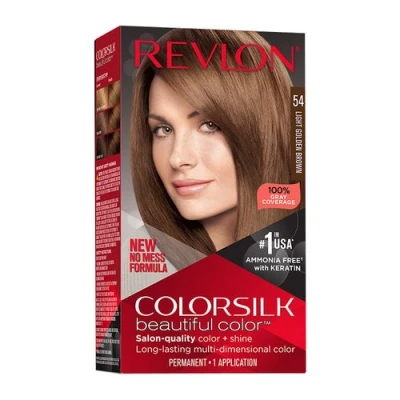 Billede af Farve uden Ammoniak Colorsilk Revlon Gylden Lys Kastanje (1