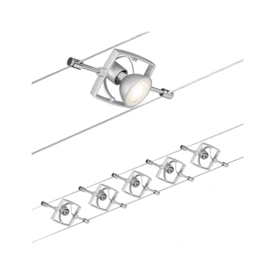 Billede af Paulmann Mac II wiresystem, mat krom med 5 spots