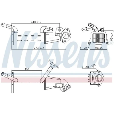 Billede af NISSENS 989451 EGR køler uden undertryk bypass CITROËN: Jumper II Van, Ladvogn/Chassis