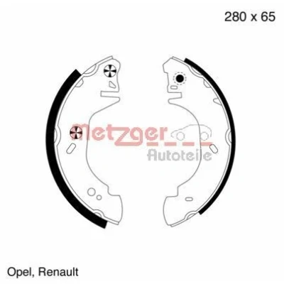 Billede af METZGER MG 807 Bremsebakker bagaksel 280 65 med arm