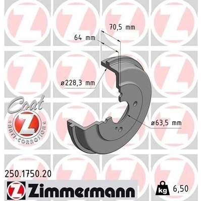 Billede af ZIMMERMANN COAT Z 250.1750.20 Bremsetromler 271
