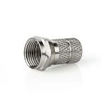 Billede af F Connector Lige Han Nikkelplateret 75 Ohm Slå til Kabeldiameter: 7.0 mm Zinc Alloy Sølv 5 stk. Box