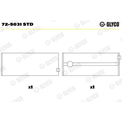 Billede af GLYCO 72 5031 STD Krumtapakselleje