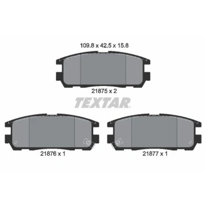 Billede af TEXTAR 2187501 Bremseklodser med akustisk advarsel for slid OPEL: Frontera A SUV