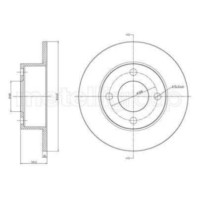 Billede af METELLI 23 0185 Bremseskiver 245,0 10,0 4 68,0 fuldstændigt AUDI: 80 B4 Sedan, Cabriolet B4, B3