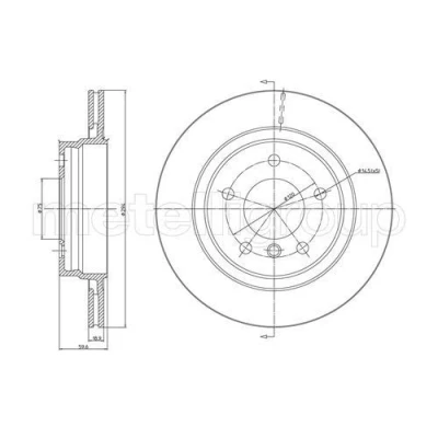 Billede af METELLI Bremseskive BMW: 3 Sedan, Coupe, Touring 294,0mm 19,0mm 5 75,0mm ventileret 23 0704C 34211165563,34216864056 Bremseskiver, Skivebremser