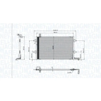 Billede af MAGNETI MARELLI 350203840000 Kondensator 588x348x16 348 588 16 VOLKSWAGEN: GOLF 4, 3