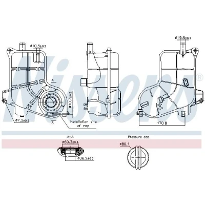 Billede af NISSENS 996368 Ekspansionsbeholder 1,6 med kappe, sensor AUDI: A6 C5 Avant