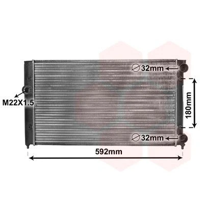 Billede af VAN WEZEL 58002099 Radiator Aluminium 525 322 34 Mekanisk fuget køleripper VOLKSWAGEN: GOLF 3, 3 Cabrio, Variant