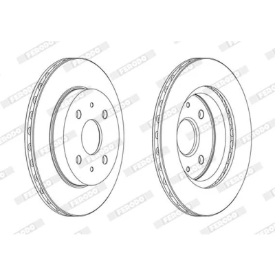 Billede af FERODO PREMIER DDF1774C Bremseskiver 246 17 4 100 ventileret coatet uden skruer SUBARU: JUSTY 4, DAIHATSU: Sirion II