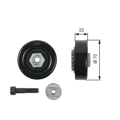 Billede af GATES T36408 Strammehjul FleetRunner Micro V Stretch Fit CHEVROLET: Spark, Aveo / Kalos Hatchback