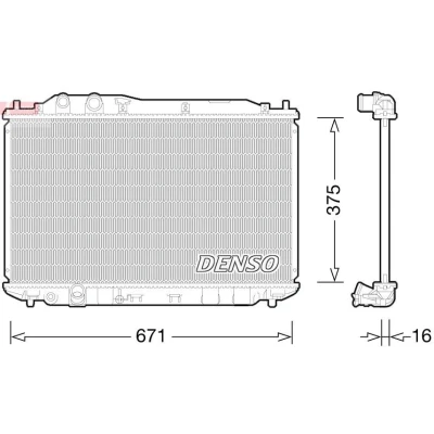 Billede af DENSO DRM40028 Radiator 671mm 375mm 16mm HONDA: CIVIC 8 Hatchback