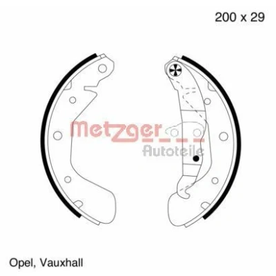 Billede af METZGER MG 563 Bremsebakker bagaksel 200 28,0 med arm OPEL: Astra F CC, Corsa B Hatchback