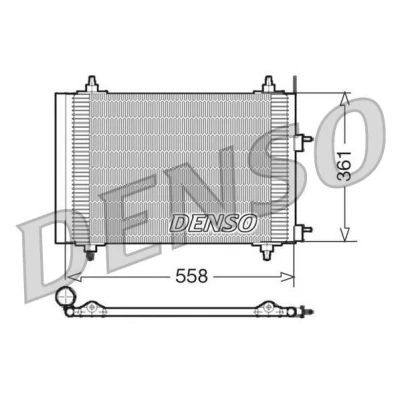 Billede af DENSO DCN21015 Kondensator med tørrer 558x361x16 R 134a 558 PEUGEOT: 307 SW, Stationcar, Hatchback