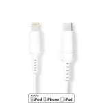 Billede af USB kabel 2.0 Apple Lightning 8 pin Type C Han 480 Mbps 60 W Nikkelplateret 1.00 m Runde PVC Sort Window Box