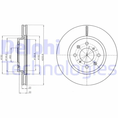 Billede af DELPHI BG4340 Bremseskiver 255 22 4 ventileret olieret ubehandlet uden hjullejer, ABS sensorring SUZUKI: SWIFT