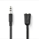 Billede af Stereo Audio kabel 3.5 mm Hanstik 2 x Hunstik Nikkelplateret 0.20 m Runde Sort Box