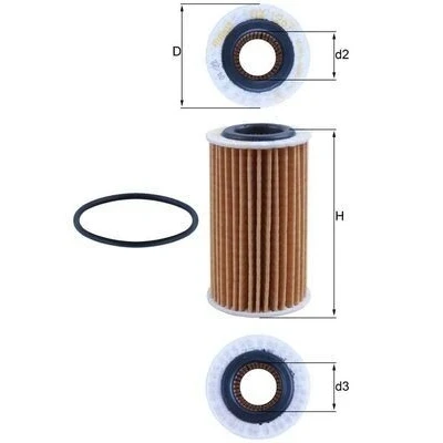 Billede af MAHLE ORIGINAL OX 1267D Oliefilter Filterindsats FORD: Focus Mk4 Turnier, Transit Connect V408 Van, Hatchback