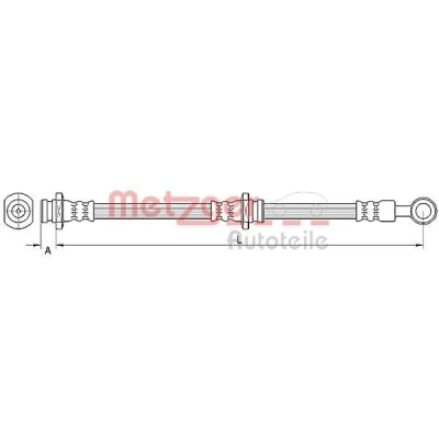 Billede af METZGER 4110669 Bremseslange venstre foraksel 430 M10 x 1