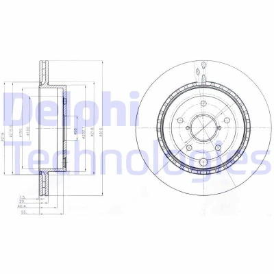 Billede af DELPHI BG4287 Bremseskiver 316 20 5 ventileret olieret ubehandlet uden hjullejer, ABS sensorring SUBARU: Impreza III Hatchback