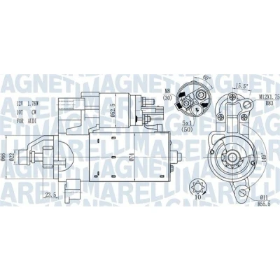Billede af MAGNETI MARELLI 063721563510 Starter 12 1,7 10 AUDI: A4 B8 Avant, Sedan, A5 Sportback