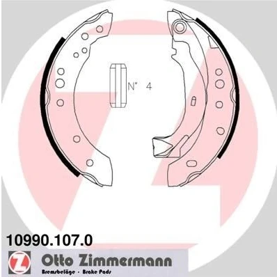 Billede af ZIMMERMANN 10990.107.0 Bremsebakker 203 39 med arm, Billede svarer til leveringsomfang CITROËN: C3 II, I Hatchback, C2 Hatchback