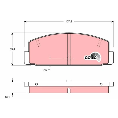 Billede af TRW COTEC GDB1027 Bremseklodser Ikke forberedt til slidindikator MAZDA: 6 Hatchback, RX 7 II Coupe, 626 IV Hatchback
