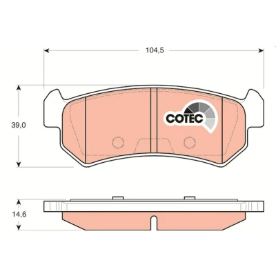 Billede af TRW COTEC GDB3348 Bremseklodser Ikke forberedt til slidindikator CHEVROLET: Lacetti Hatchback, Nubira Stationcar, Aveo / Kalos Sedan