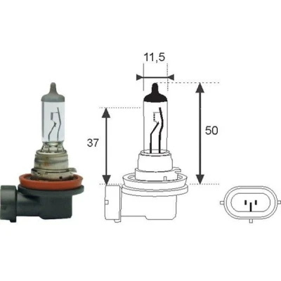 Billede af MAGNETI MARELLI 002547100000 Pære, fjernlys H8 12V 35w PGJ 19 1 Halogen VOLKSWAGEN: Touran I, BMW: 5 Sedan, 3 SMART: Forfour I