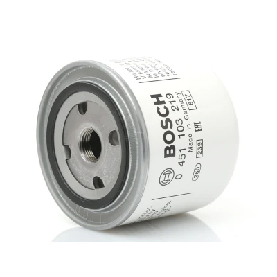 Billede af BOSCH 0 451 103 219 Oliefilter 3/4&quot; 16 UNF med to returløbs stop ventiler Påskruet filter VOLVO: 940 I Stationcar, 850 Sedan, 140 Sedan