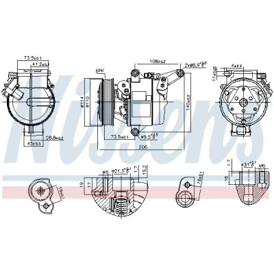 Billede af NISSENS 890948 Kompressor DKV09Z 12 PAG 46 R 134a