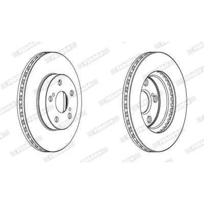 Billede af FERODO PREMIER DDF1886C Bremseskiver 255 22 5 ventileret coatet uden skruer TOYOTA: Prius II Liftback
