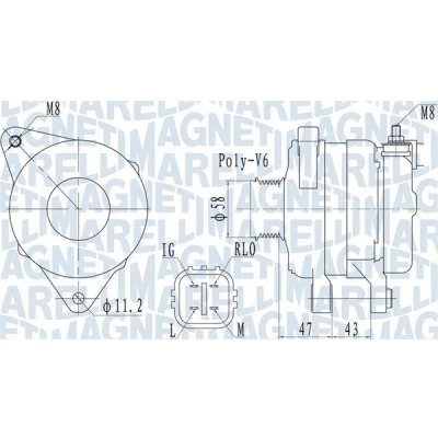 Billede af MAGNETI MARELLI 063732097010 Generator 14V 100A TOYOTA: Yaris II Hatchback, Auris Hatchback