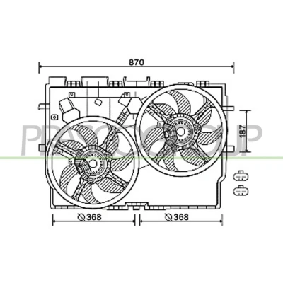 Billede af PRASCO FT930F001 Køleventilator 368 FIAT: Ducato III Bus, Ladvogn / Chassis