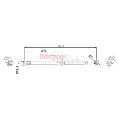 Billede af METZGER 4115189 Bremseslange 443 F10x1 HONDA: CR V 2