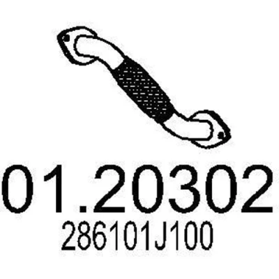 Billede af MTS 01.20302 Udstødningsrør 400 foran til mellemlydpotte HYUNDAI: i20 I Hatchback