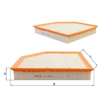 Billede af MAHLE ORIGINAL LX 5783 Luftfilter 42mm 263mm 246,6mm Filterindsats