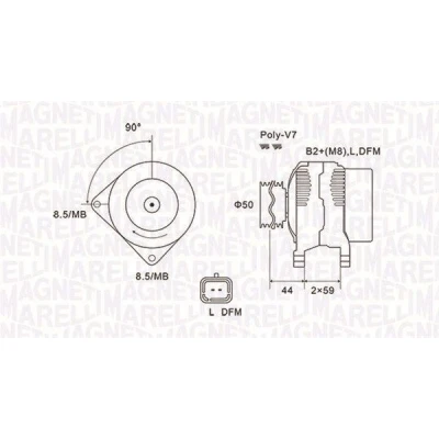Billede af MAGNETI MARELLI 063731827010 Generator 14V 150A RENAULT: MEGANE 3 Grandtour, LAGUNA 2, TRAFIC 2 Bus, OPEL: Movano A Vivaro Van, Combi