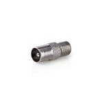 Billede af Satellit &amp; Antenne adapter Coax Han F Hun Nikkelplateret 75 Ohm Lige Metal Sølv 1 stk. Box