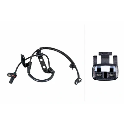 Billede af HELLA 6PU 358 252 331 ABS Sensor med holdeklips på kablet Hall princip 2 polet 720mm KIA: cee‘d I Hatchback, Stationcar