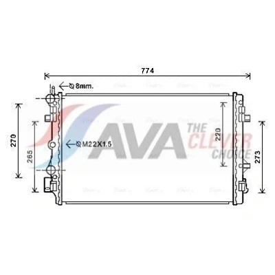 Billede af PRASCO SA2021 Radiator Aluminium 650 416 34 Mekanisk fuget køleripper VOLKSWAGEN: Polo V Hatchback, SKODA: Fabia 2, SEAT: Ibiza 4