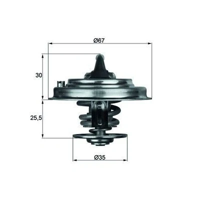 Billede af MAHLE ORIGINAL TX 34 82D Termostat 82 med pakning VOLKSWAGEN: Passat B5 Sedan, Variant, AUDI: A6 C5 Avant