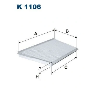 Billede af FILTRON K 1106 Kabinefilter Partikelfilter 332, 271 190 25 MERCEDES BENZ: C klasse Sedan, T modell, CLK Cabriolet