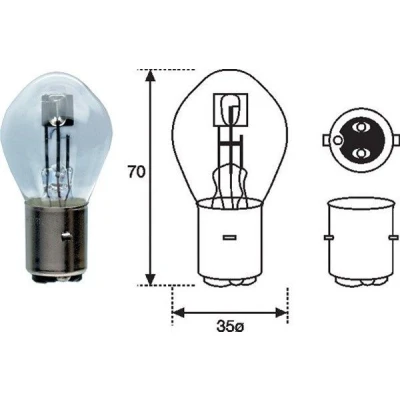 Billede af MAGNETI MARELLI 002588200000 Pære, fjernlys S2 12V 35/35w BA20d Halogen