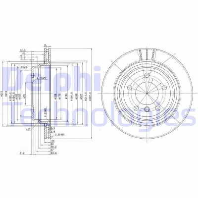 Billede af DELPHI BG3042 Bremseskiver 298 20 5 ventileret olieret ubehandlet uden hjullejer, ABS sensorring BMW: Sedan, Touring