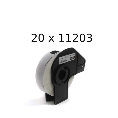 Billede af Brother 20 stk DK11203 etiketter filmapper 300 17 x 87mm Kompatibel