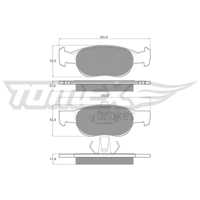 Billede af TOMEX brakes TX 10 71 Bremseklodser foraksel FIAT: Punto II Hatchback