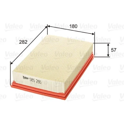 Billede af VALEO 585286 Luftfilter 57 180 282 Filterindsats NISSAN: NP300 Navara Pick up, Pathfinder 3